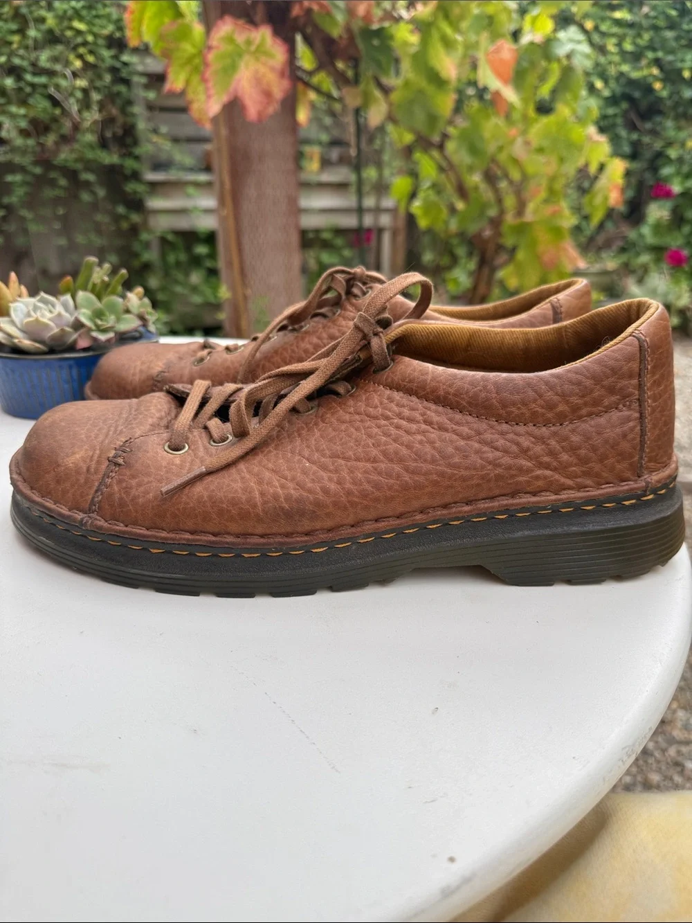 Dr. Martens Brown Leather Lace-Up Oxfords